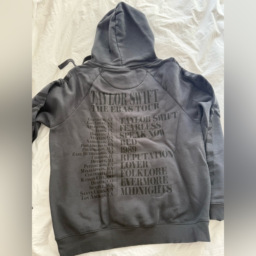 Taylor Swift Eras Tour grey hooded sweatshirt size small